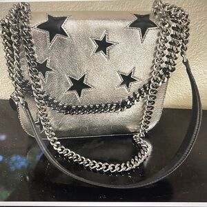 Stella McCartney Falabella  chain bag silver, black stars, $780 now 765